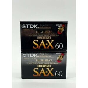 2 TDK SAX High Bias 60 Min blank Cassettes